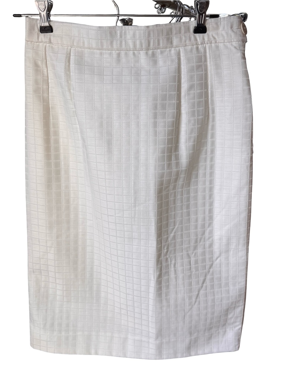 Givenchy White Textured Grid Pencil Skirt size 4
